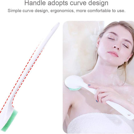 Silicone Body Scrubber Exfoliator, Back Brush Long Handle for Shower with Soft Bristles, Men and Women, BPA Free, Non-Slip - 1 Count (Pack of 1)