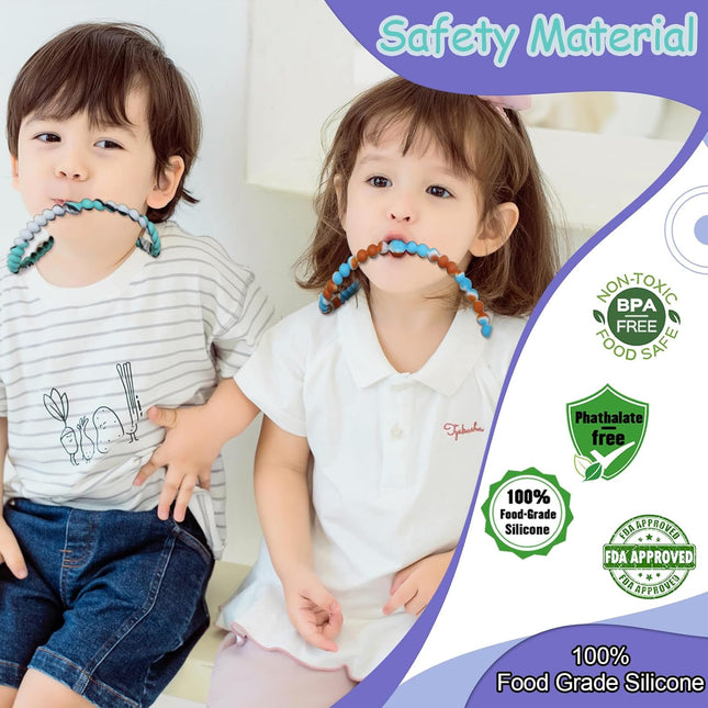Chew Necklaces for Sensory Kids 2 Pack Chewy Necklace Toys Reduces Stress and Anxiety Kids with ADHD – product detail