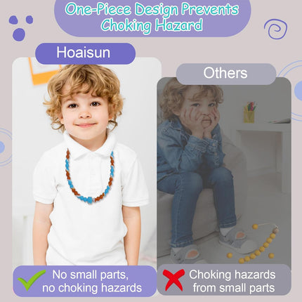 Chew Necklaces for Sensory Kids, 2 Pack Chewy Necklace Toys Reduces Stress and Anxiety, Kids with ADHD, Autism, SPD Tie-dye Orange green -