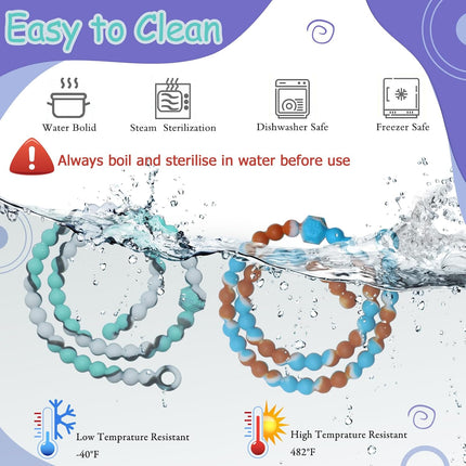 Chew Necklaces for Sensory Kids, 2 Pack Chewy Necklace Toys Reduces Stress and Anxiety, Kids with ADHD, Autism, SPD Tie-dye Orange green -