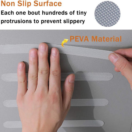 30 PCS Non Slip Shower Stickers, Safety Adhesive Strips Treads for Bathroom Floor Tub Stairs Ladders Pools Boats, Bathtub Appliques Adults & Kids with Scraper (Clear) Clear -