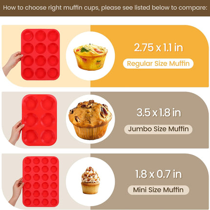 12 Cups Silicone Muffin Pan - Nonstick Cupcake 1 Pack Regular Size Mold for Baking 1pc: 12-Cup