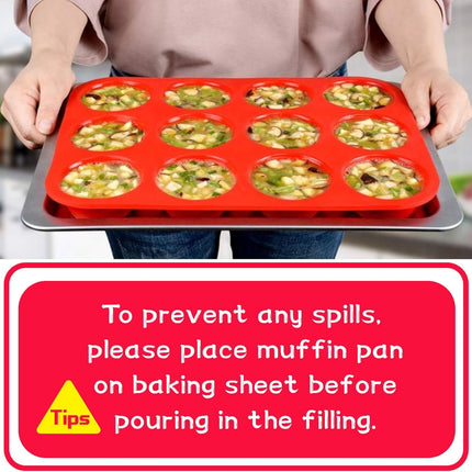 12 Cups Silicone Muffin Pan - Nonstick Cupcake 1 Pack Regular Size Mold for Baking 1pc: 12-Cup