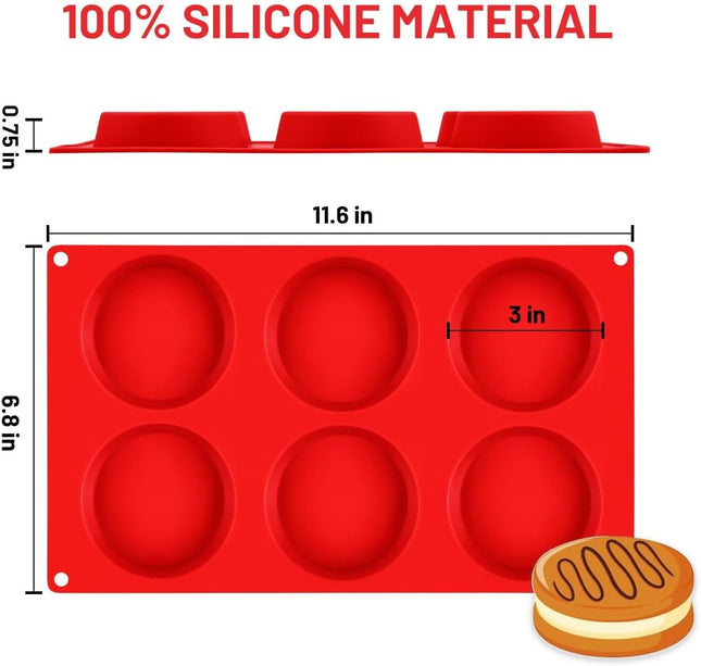 Muffin Top Pan Silicone Egg Molds for Breakfast Sandwiches 3 Inch Round Baking English Muffins – product detail