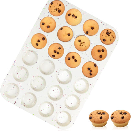 Silicone Mini Muffin Pan, 24 Cups Nonstick Cupcake Pan for Baking Muffin, Cupcake, Egg Bites, Fat Bomb, 1 Pack Confetti - 1pc: 24-Cup