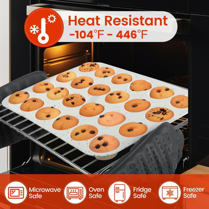 Silicone Mini Muffin Pan, 24 Cups Nonstick Cupcake Pan for Baking Muffin, Cupcake, Egg Bites, Fat Bomb, 1 Pack Confetti - 1pc: 24-Cup