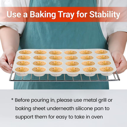 Silicone Mini Muffin Pan, 24 Cups Nonstick Cupcake Pan for Baking Muffin, Cupcake, Egg Bites, Fat Bomb, 1 Pack Confetti - 1pc: 24-Cup