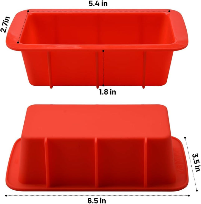 Silicone Mini Bread Loaf Pans for Baking Small Pan Set of 4 2.7x5.4 Inch Nonstick Molds Toast Brownie Loaf – product detail
