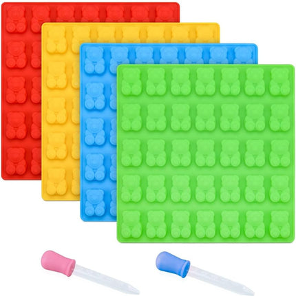 Gummy Bear Molds Candy - 1 Inch Large Chocolate Silicone 4 Pack LFGB Pinch Test Approved Best Food Grade