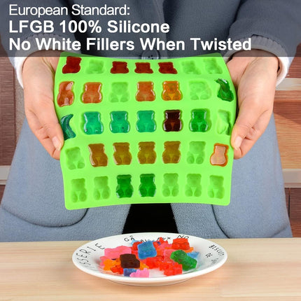 Gummy Bear Molds Candy - 1 Inch Large Chocolate Silicone 4 Pack LFGB Pinch Test Approved Best Food Grade