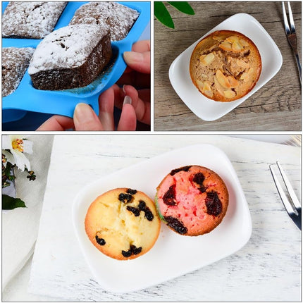 Silicone Muffin Pan - Cupcake Pan, Mini Loaf Baking Molds Food Grade 3-Pack Blue