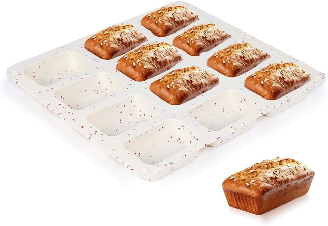 Mini Loaf Pan Silicone Bread Pans 12 Cups for Baking Bread Brownie Cornbread Cheesecake Soap Nonstick