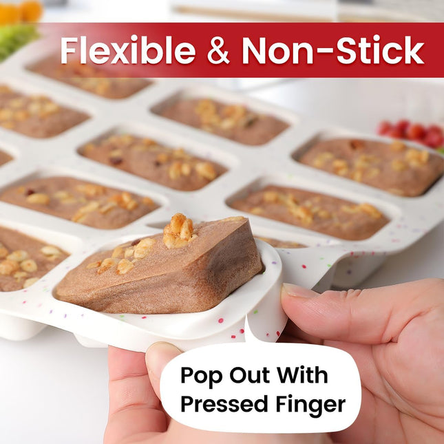 Mini Loaf Pan Silicone Bread Pans 12 Cups for Baking Bread Brownie Cornbread Cheesecake Soap Nonstick – product detail