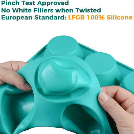 Silicone Muffin Pan Cupcake Set - Mini 24 Cups and Regular 12 Tin, Nonstick Food Grade Molds with Baking 12-Cup & 24-Cup