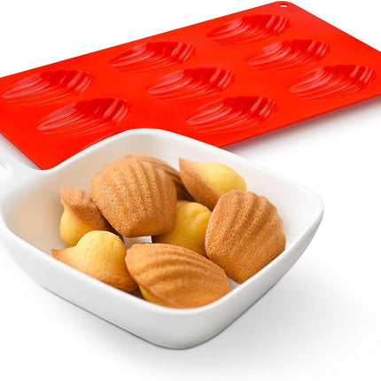Silicone Madeleine Pans - 9 Cups Mold for Small Cake, Chocolate, Cookies Pack of 2