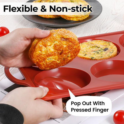 Metal Reinforced Frame Silicone Mini Muffin Pan- 24 Cups &Silicone Top Pan with Frame-4 Inch -