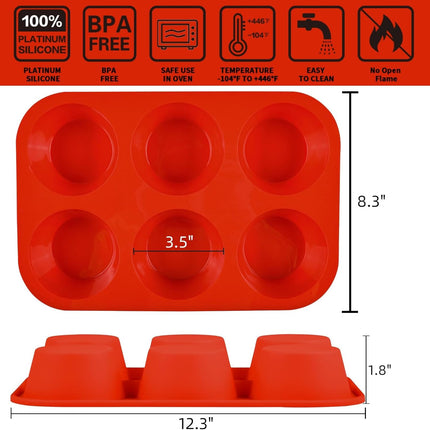 Muffin Top Pan 3 Inch Round Silicone Egg & Jumbo 3.5 -