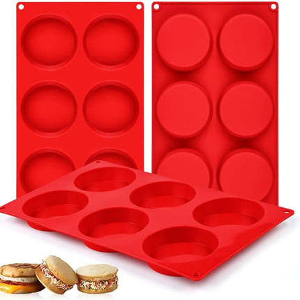 Muffin Top Pan 3 Inch Round Silicone Egg & Jumbo 3.5 -