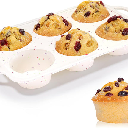 Silicone Regular Size Muffin Pan 12 Cups & Jumbo with Metal Reinforced Frame -