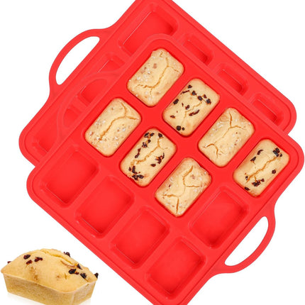 Mini Muffin Pan with Metal Reinforced Frame 24 Cups & Silicone Loaf 12 Cavities -