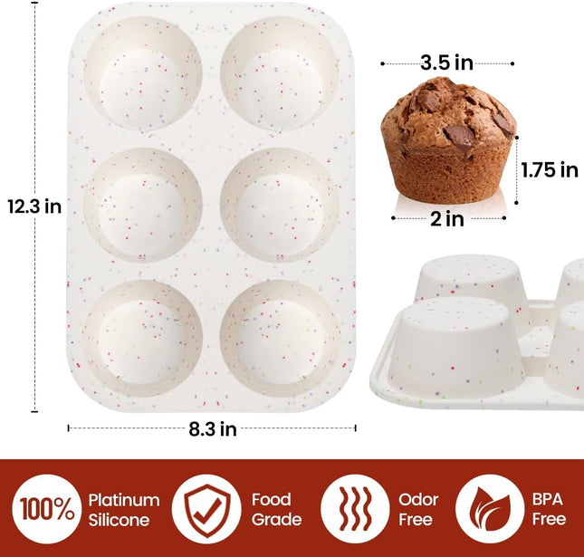 Silicone Jumbo Muffin Pan 6 Cups & Regular Size 12 – product detail