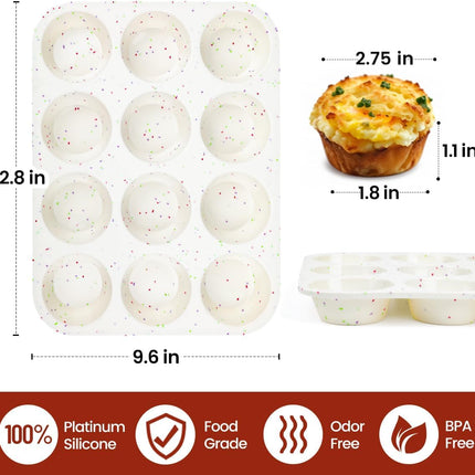 Silicone Jumbo Muffin Pan 6 Cups & Regular Size 12 -