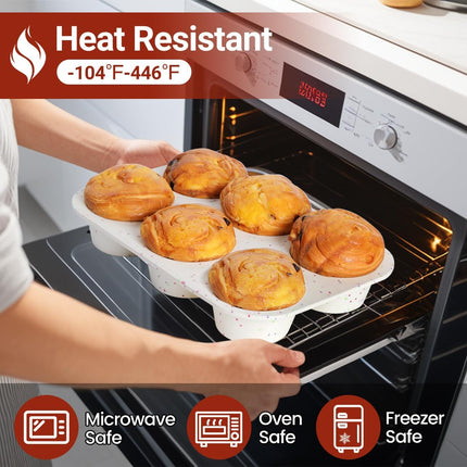 Silicone Jumbo Muffin Pan 6 Cups & Regular Size 12 -