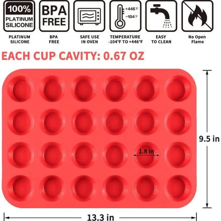 Silicone Muffin Pan Mini Cups Cupcake & Round Egg for Baking -