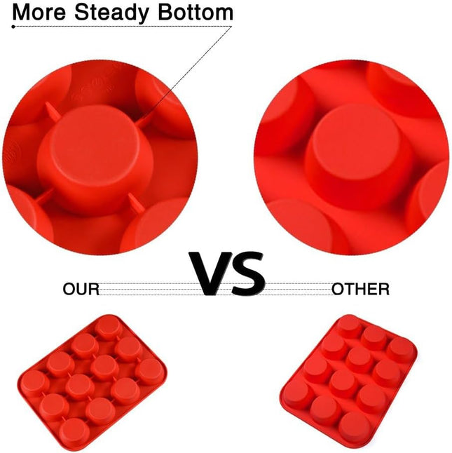Metal Reinforced Frame Regular Size Cupcake Pans ï1 4 Silicone Muffin Pan Nonstick 2 Pack Food Grade – product detail