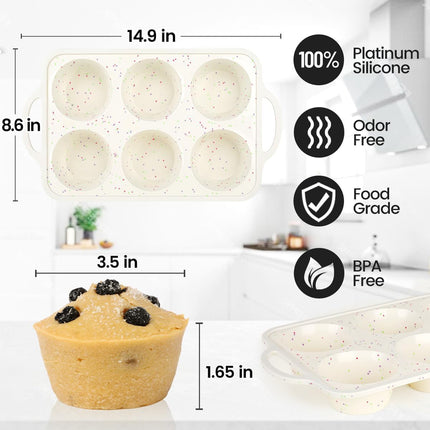 Mini Cupcake Pans, Jumbo Muffin Pan, Metal Reinforced Frame for Baking Giant Homemade Muffins, Cupcakes, Frittatas -
