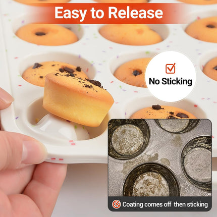 Mini Cupcake Pans, Jumbo Muffin Pan, Metal Reinforced Frame for Baking Giant Homemade Muffins, Cupcakes, Frittatas -