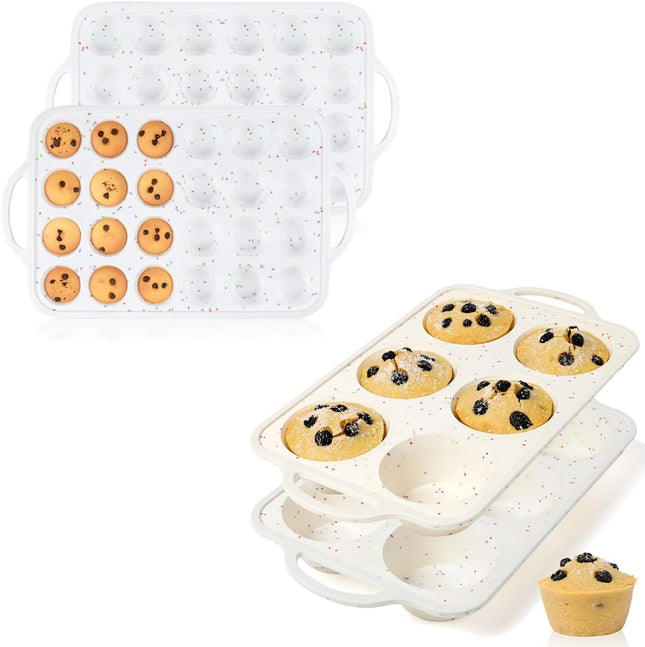 Mini Muffin Pan Large Pan Metal Reinforced Frame for Baking Muffins Cupcakes Egg Bites V1259-DP01-A-4536