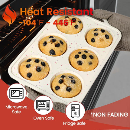 Mini Muffin Pan, Large Pan Metal Reinforced Frame for Baking Muffins, Cupcakes, Egg Bites -