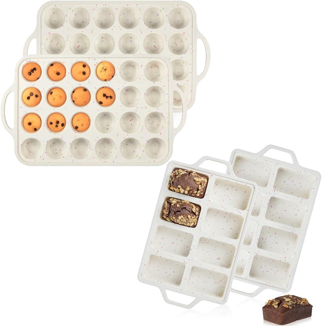 Mini Muffin Pan Loaf Pans Metal Reinforced Frame Baking Cornbread Bread Loaf Muffins Cupcakes Egg Bites
