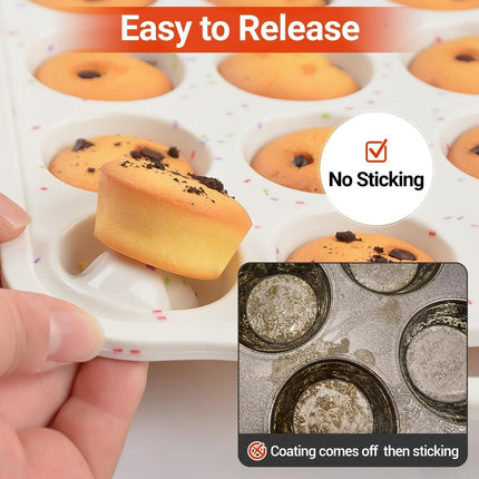 Mini Muffin Pan, Loaf Pans, Metal Reinforced Frame Baking Cornbread, Bread, Loaf, Muffins, Cupcakes, Egg Bites -