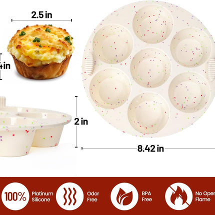 Silicone Muffin Pan, 24 Cups Nonstick Mini Cupcake Pan for Air Fryer Oven Instant Pot, Baking Muffin, Cupcake, Egg Bites, Fat Bomb, Confetti -