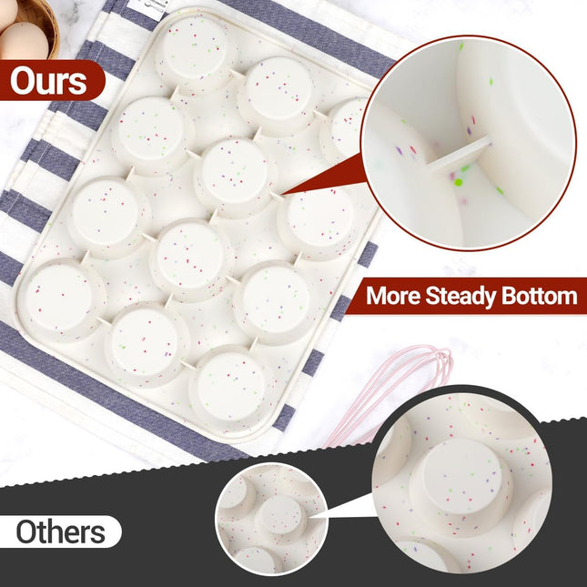 Silicone Muffin Pan Regular Size Pan for Baking 12 Cups Non Stick Cupcake – product detail