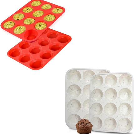 Regular Size Silicone Muffin Pans Set -