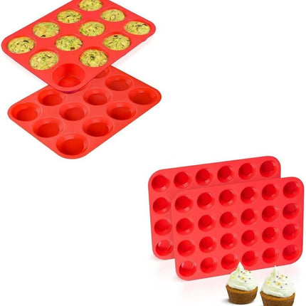 12-Cup Muffin Pan & Mini 24-Cup Cupcake -