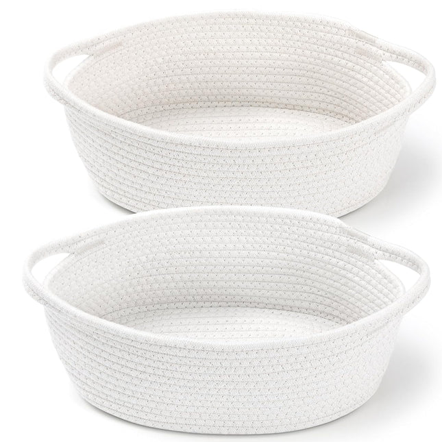 2 Pack Small Woven Basket with Gift Bags and Ribbons Empty Decorative Chest Box Cute V1259-DP01-A-4561
