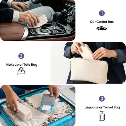 NEW Foldable Weekly Pill Organizer with Extra Grid, Portable 7 Day Box Once / 1 Time a Day, Week Daily Medicine - Large Travel Case Holder Dispenser for Vitamin, Supplement-Khaki Khaki
