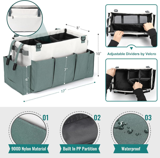 Cleaning Caddy Organizer with Handle Wearable Bag for Supplies Tote Shoulder and Waist Straps Under Sink – product detail