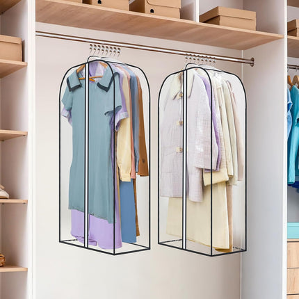 4 Packs Under Bed Storage Containers Bins-55L, 2 Pack Clear Garment Bags-40'' Long -