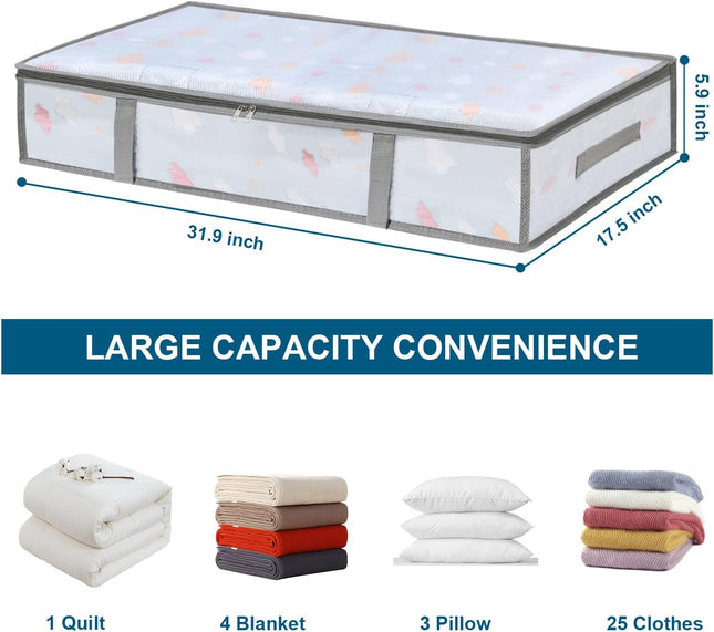 4 Packs Under Bed Storage Containers Bins-55L 6 Pack Clear Garment Bags-40'' Long – product detail