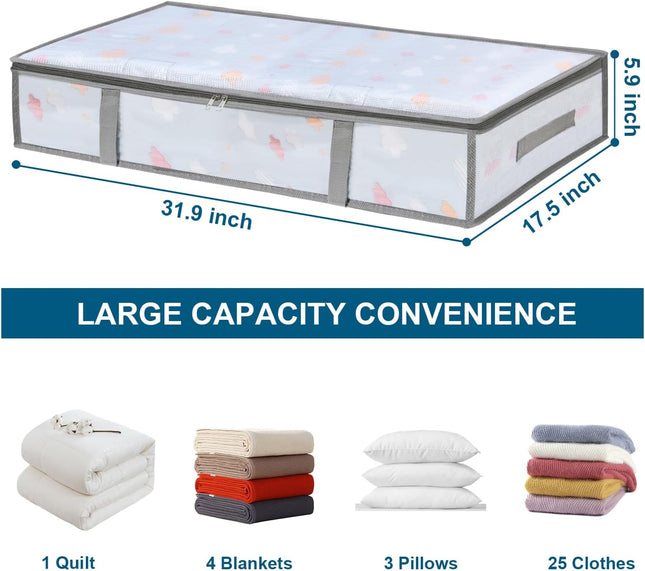 2 Packs Under Bed Storage Containers Bins-55L 6 Pack Clear Garment Bags-40'' Long – product detail