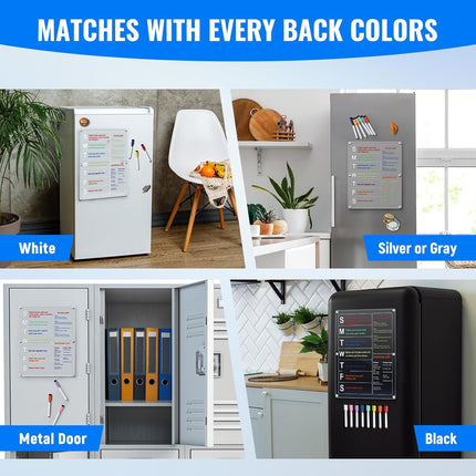 Large Acrylic 2in1 Clear Fridge Calendar and Weekly Meal Planner for -