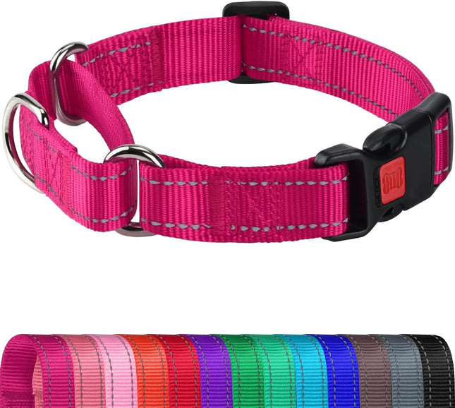 Martingale Collar for Dogs Reflective Heavy Duty Safety Quick Release Buckle Adjustable Nylon Collars