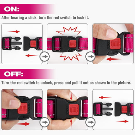 Martingale Collar for Dogs, Reflective Heavy Duty Safety, Quick Release Buckle, Adjustable Nylon Collars Medium Dogs Walking Training, Hotpink,M Hotpink M