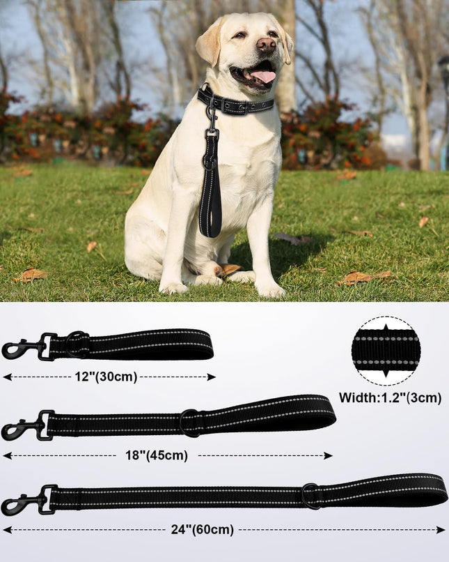 Strong Short Dog Leash 18 Inch 1.2 Inch Wide Heavy Duty Padded Handle for Traffic – product detail