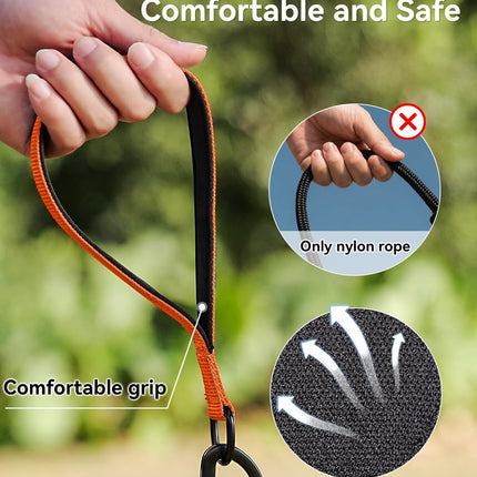 Long Leash for Dog with Removable Padded Handle, Heavy Duty Lead Large Medium Dogs,15FT/30FT/50FT/65FT Reflective Training Play, Camping, Backyard Tie Out, Orange, 30FT Orange